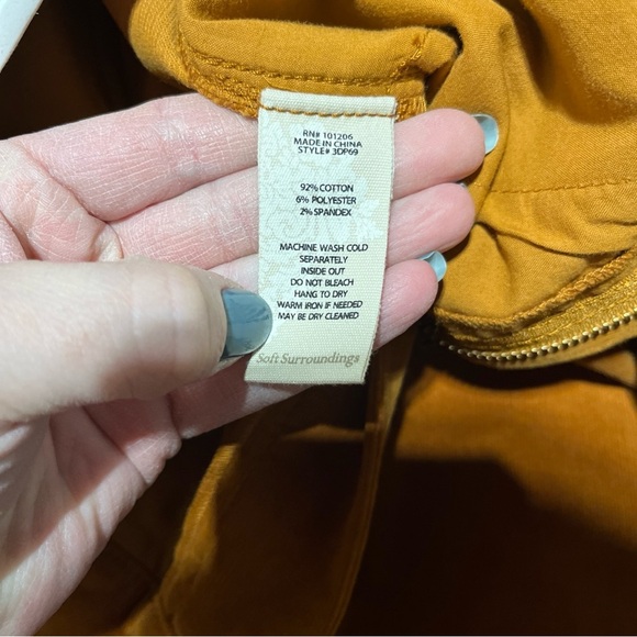 Soft Surroundings Womens Corduroy Pecan Full Length Skinny Pants Size 2p NWT - Picture 8 of 11